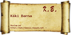 Kéki Barna névjegykártya