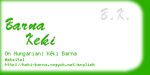 barna keki business card